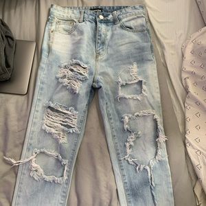 ripped bleach jeans